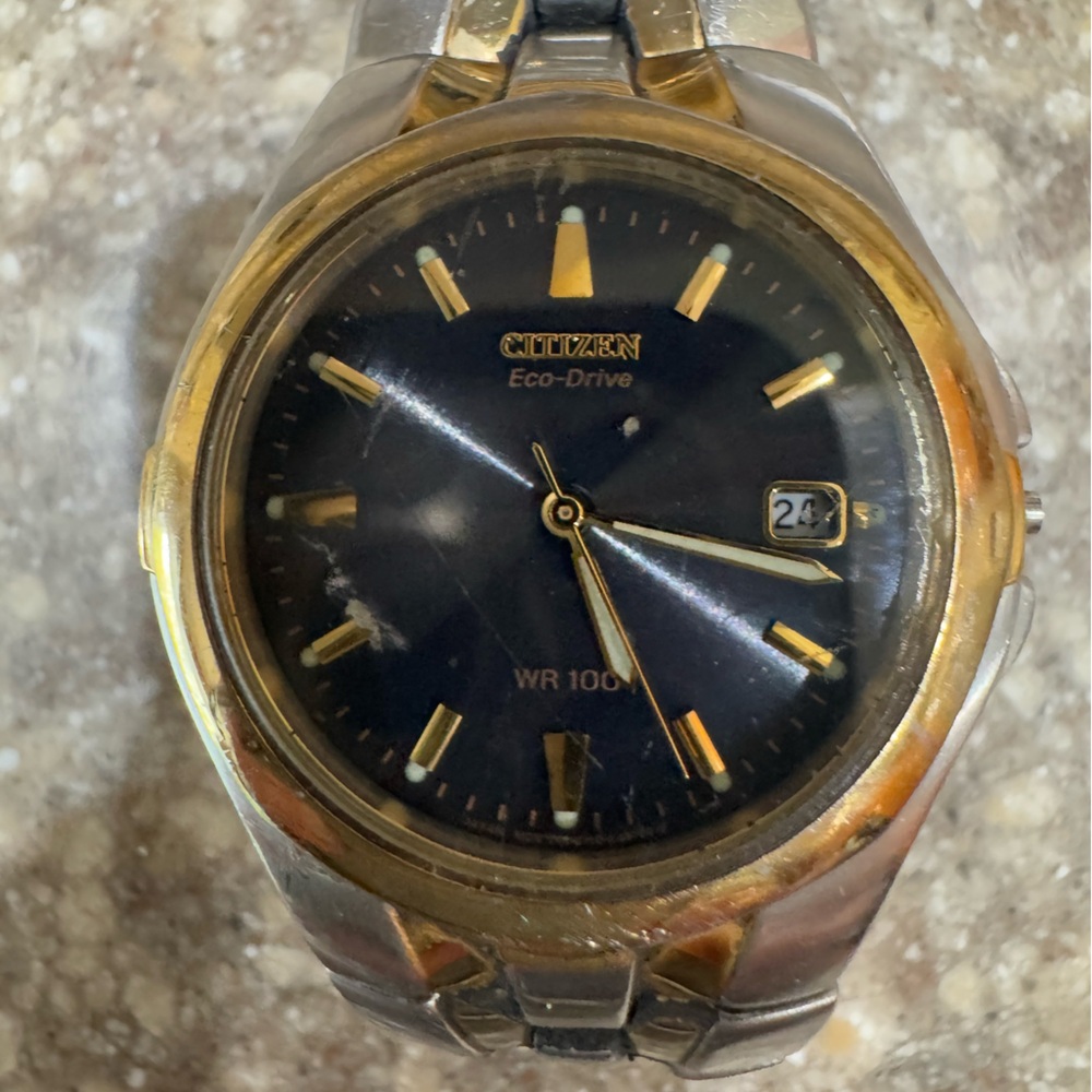 Vintage Citizens Eco Drive E110-K15699 CK silver watch